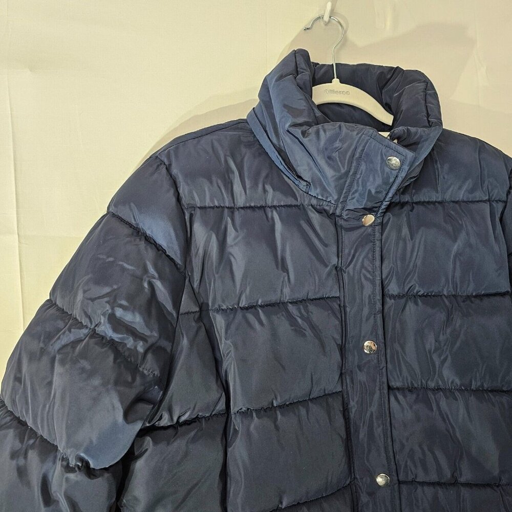 Tommy Hilfiger Puffer Jacket Blue Womens XL Full Zip Pockets Insulated Coat - Picture 9 of 12